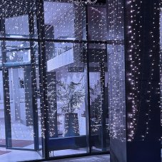 Гирлянда для улицы ЗАНАВЕС \"Мерцание\" ш2* в3,0 м 480 ламп LED, прозрач.пров,1 реж.,IP-54, Белый (воз